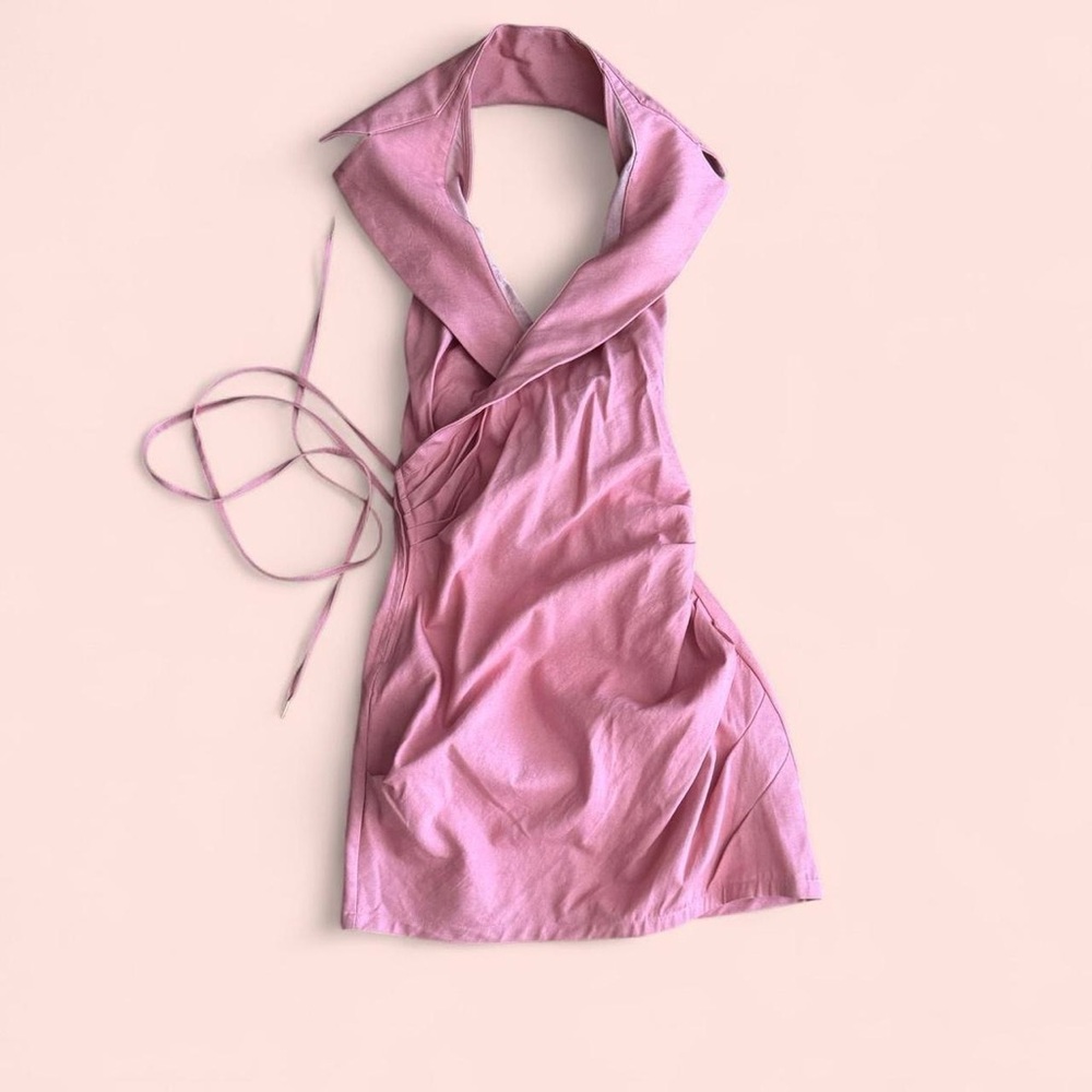 Hanifa Pink Halter Dress